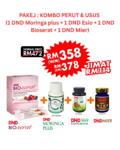 pakej : kombo perut & usus (1 dnd moringa plus + 1 dnd esio + 1 dnd bioserat + 1 dnd mier)